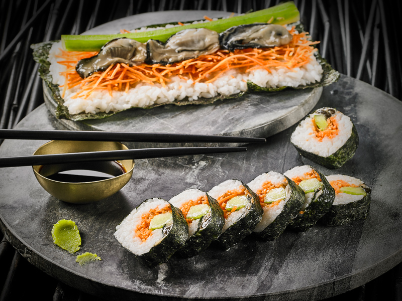 Maki-Sushi aux huitres et concombre